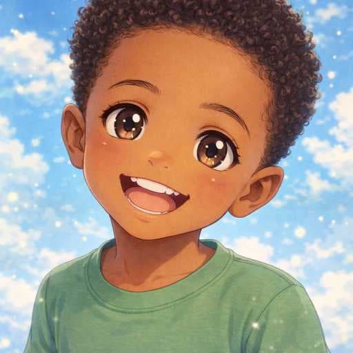 Same child illustrated in Anime style
